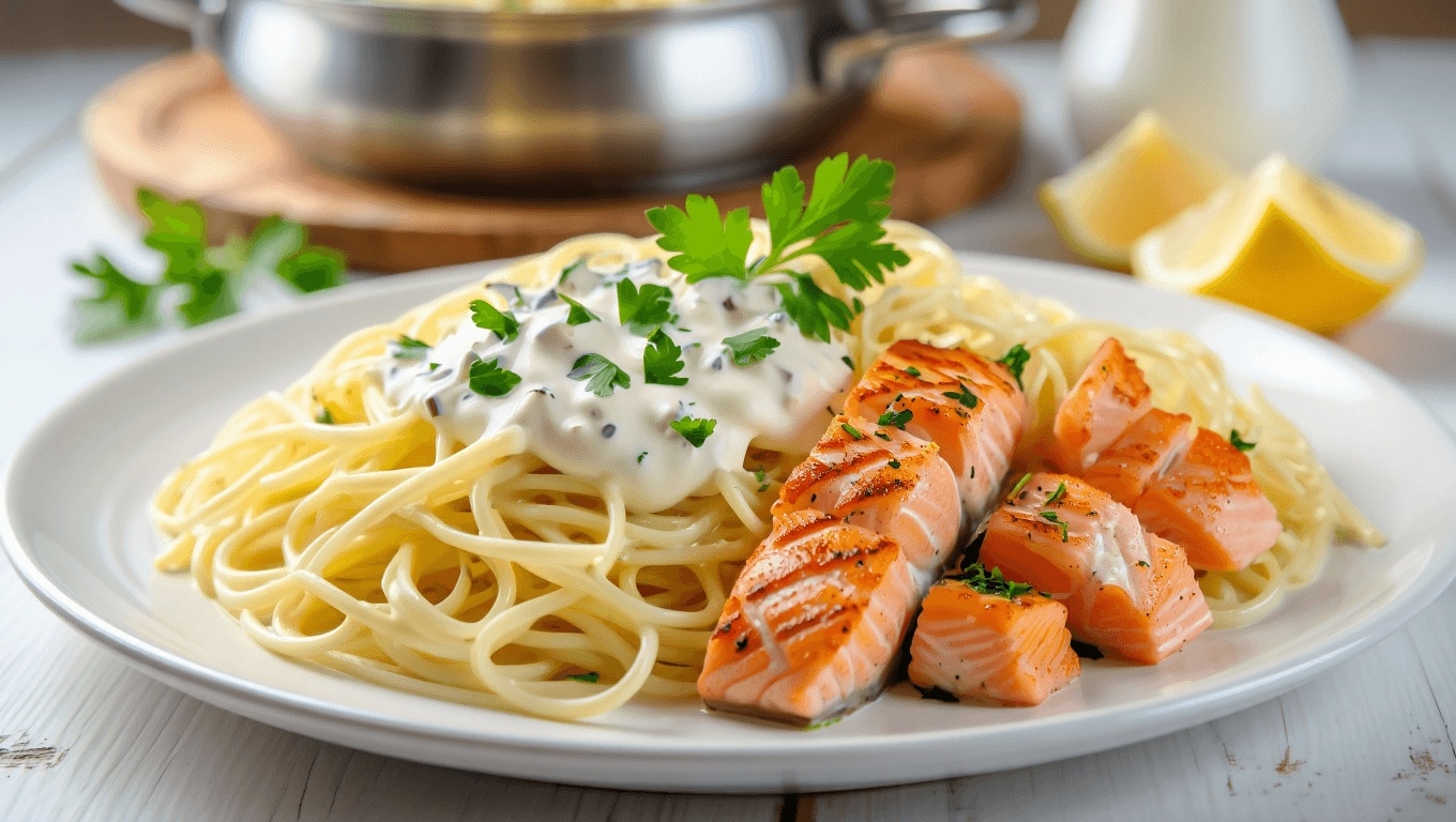 Dans une assiette de pâtes au saumon, cette
petite erreur augmente la facture calorique de 200 Kcal