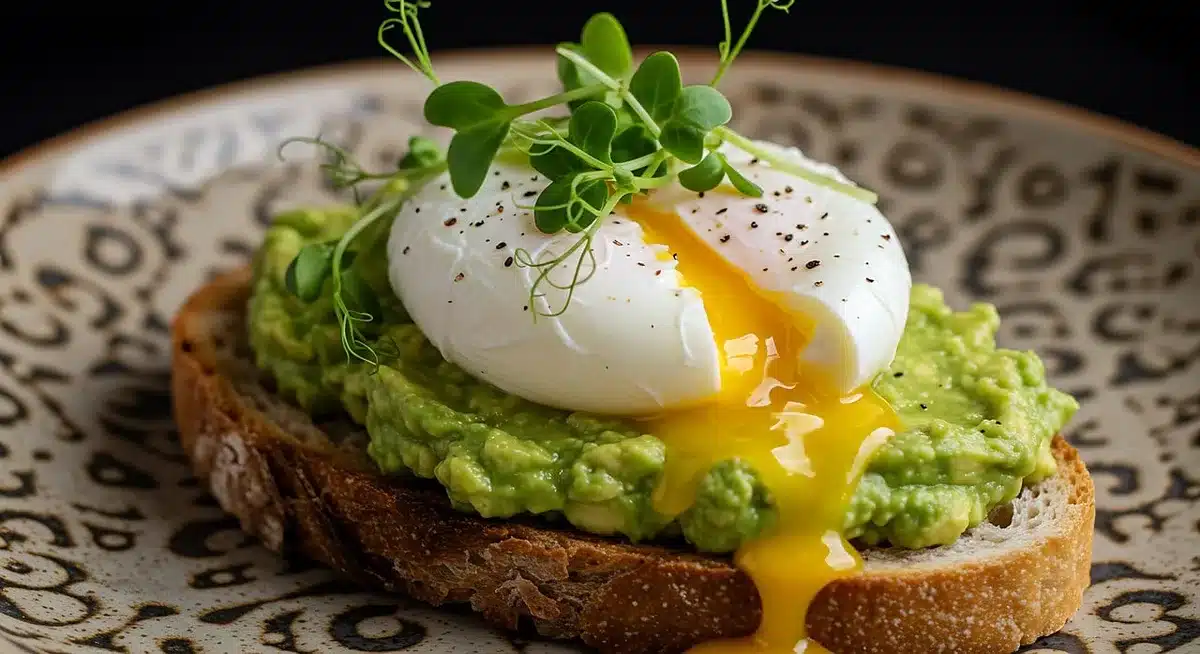 Tartine à l'avocat garnie de sardines émiettées et quartier de citron